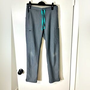 Figs Technical Collection Scrub Pants Womens Gray Cargo Pockets Straight Sz S